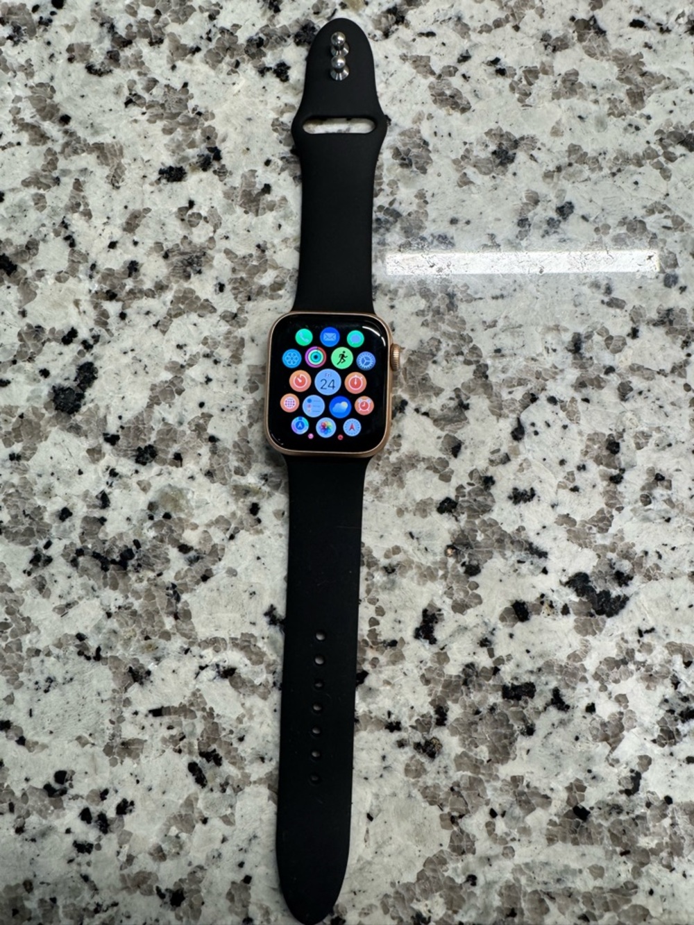 Apple Watch Gold Case with Black Sport Band With Cellular Connectivity